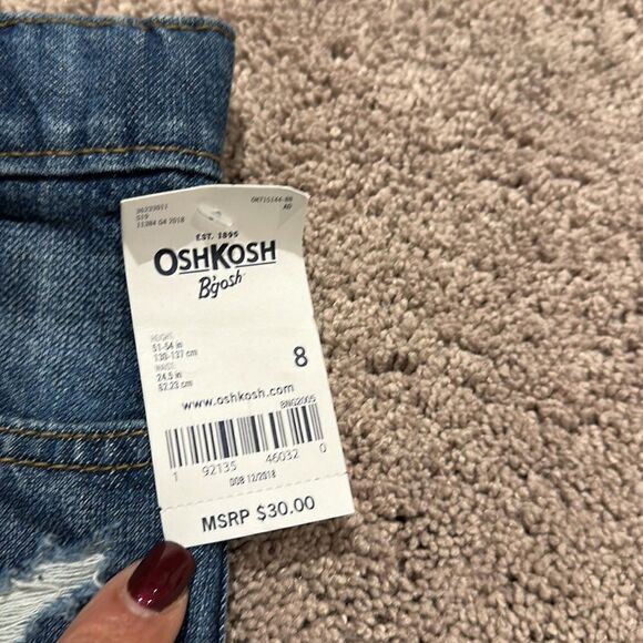 Osh kosh denim shorts! Size 8 easy on! Mild distressing! Longer length! - Picture 5 of 5